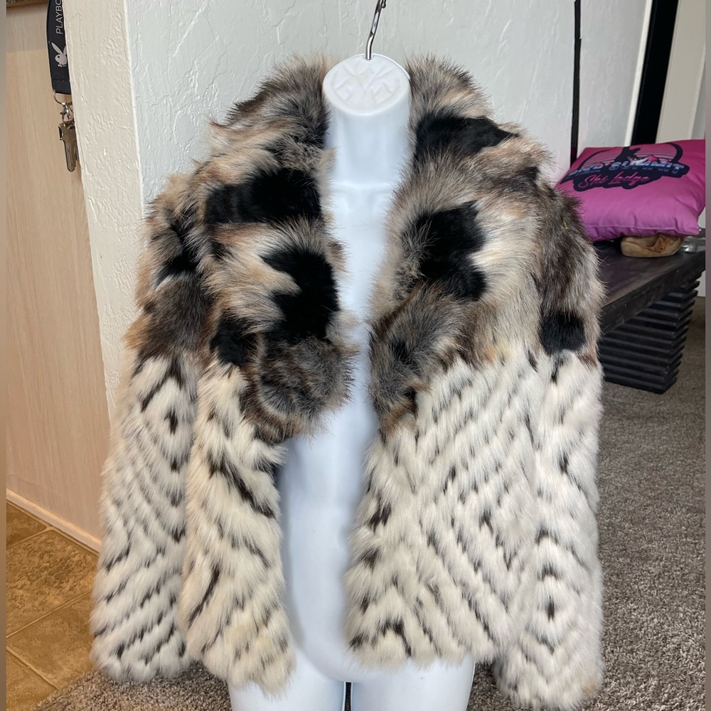 Bebe Vintage  Faux Fur Jacket size M